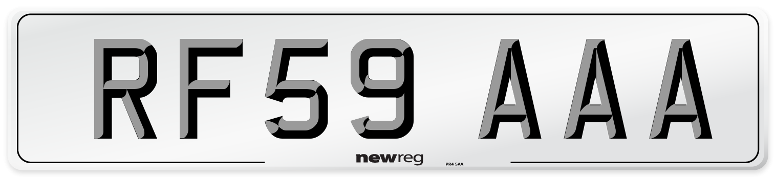 RF59 AAA Number Plate from New Reg